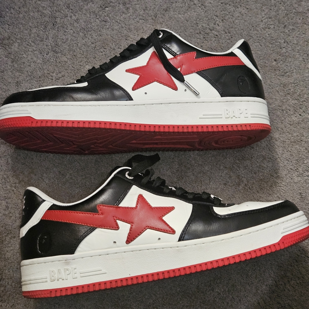 Bape Kids Sneakers in Black, Red, and White